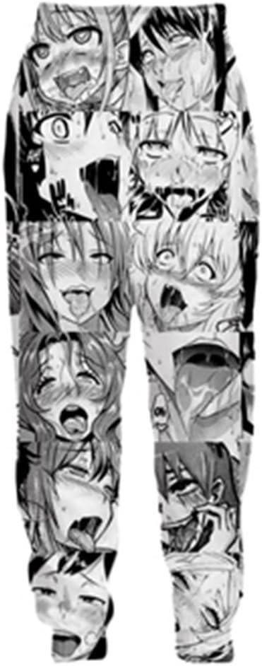 Ahegao Anime 3D Trousers Unisex Hip Hop Streetwear Shy Girl Face Red Printed Joggers Pants