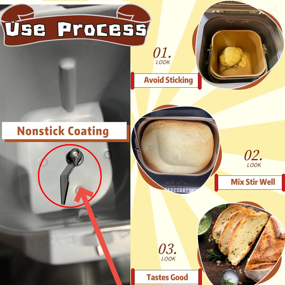 Bread Maker Blade Mixing Paddle Stainless Steel Non Stick Kneading Blade for Hamilton Beach for Oster for Breadman Replacement for Most Style Breadmaker Machine（Judging the Picture Tag）