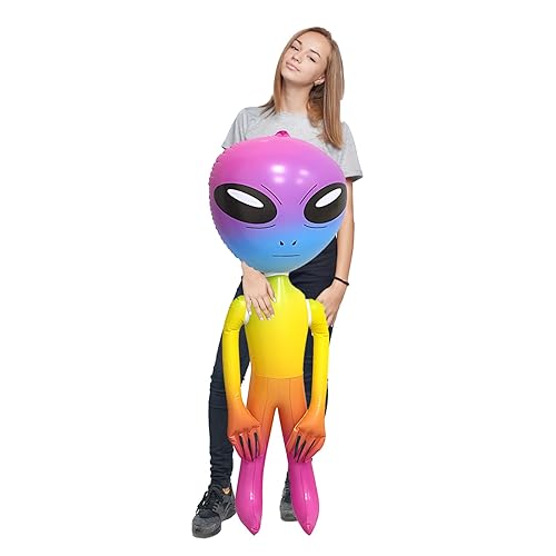 Inflatable Alien, Alien Inflatable, 90cm Blow Up Alien for Halloween Parties, Birthday Decorations, Space-Themed Events, Photo Props, Alien Costume, Party Favors