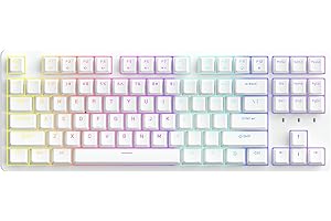IROK FE87/104 RGB Mechanical Keyboard, Hot Swappable Gaming Keyboard, Customizable Backlit, Magnet Upper Cover Type-C Wired Keyboard for Mac Windows-White/Red Switch
