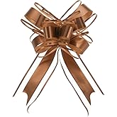 uxcell 10pcs 8 Inch Giant Large Pull Bow Gift Wrapping Organza Bows Ribbon Coffee for Wedding Baskets Presents Christmas
