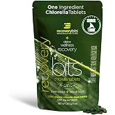 RECOVERYbits Organic Chlorella Tablets, Detox, Greens, 1000 Tablets | Cracked cell wall chlorella, rich in chlorophyll and CGF. Grown in fresh water, triple tested, nothing added. Vegan and keto.