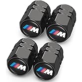 Tire Valve Caps, Valve Stem Caps Fit M M2 M4 M5 M6 M8 X1 X2 X3 X5 X6 M135i M240i Z4 328i X7, Alloy Car Tire Caps for Corrosion Resistant Leak-Proof Car Accessories, Black