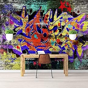 Wall Mural Simple and Mysterious Graffiti Art Removable Self-Adhesive Large Wallpaper - 66x96 inches