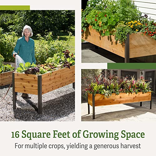 Gardener's Supply Company Raised Garden Bed Elevated Cedar Planter Box