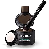 THICK FIBER Root Touch Up & Hairline Powder with Brush 4g – Covers Grey Roots & Thinning Hair – Sweat & Water Resistant – Hai