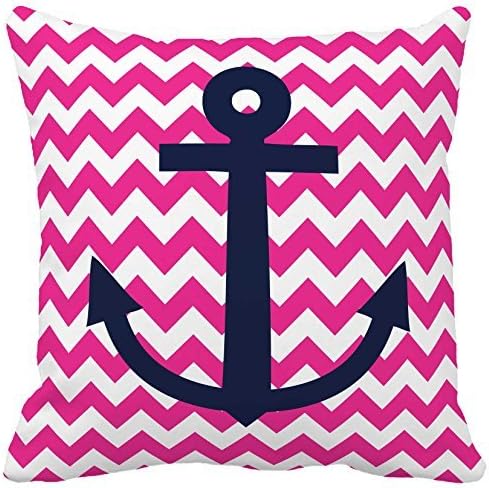 Kalily Pink Chevron ZIG ZAG Throw Pillow for Couch Cute ANCHOR Hug Pillow Cushion (16x16inch, Color 8)