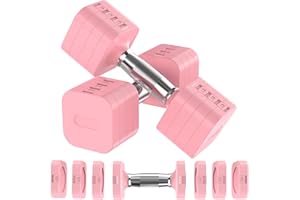 Hezeyferg 22LBS Adjustable Dumbbells Set, Adjustable Weight Dumbbells with 4 Levels 4.4lb, 6.6lb, 8.8lb, 11lb, Hand Weights Sets for Women/Men Home Gym Full Body Workout