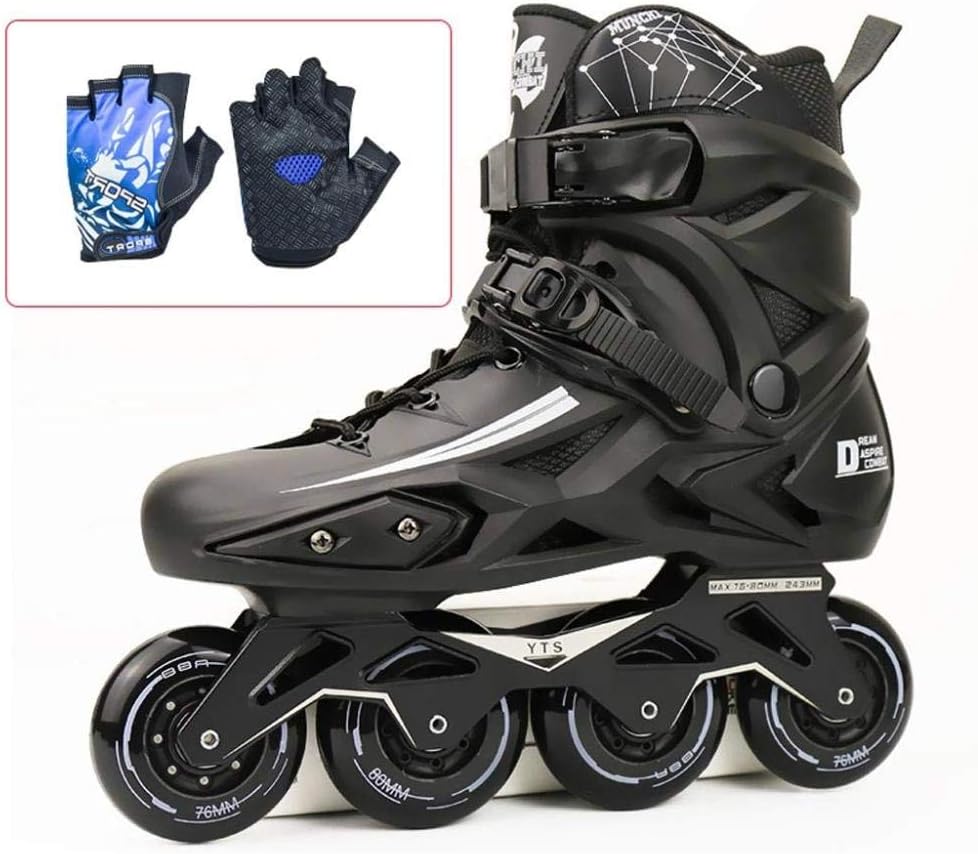 PIAOL Youth Beginner Rollerblades,Inline Skates Adult, Outdoor Men Women Recreational Inline Roller Skates,Black-44