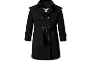 Betusline Boys Waterproof Trench Coat Double Breasted Classic Belted Outwear Jacket Dress Coats