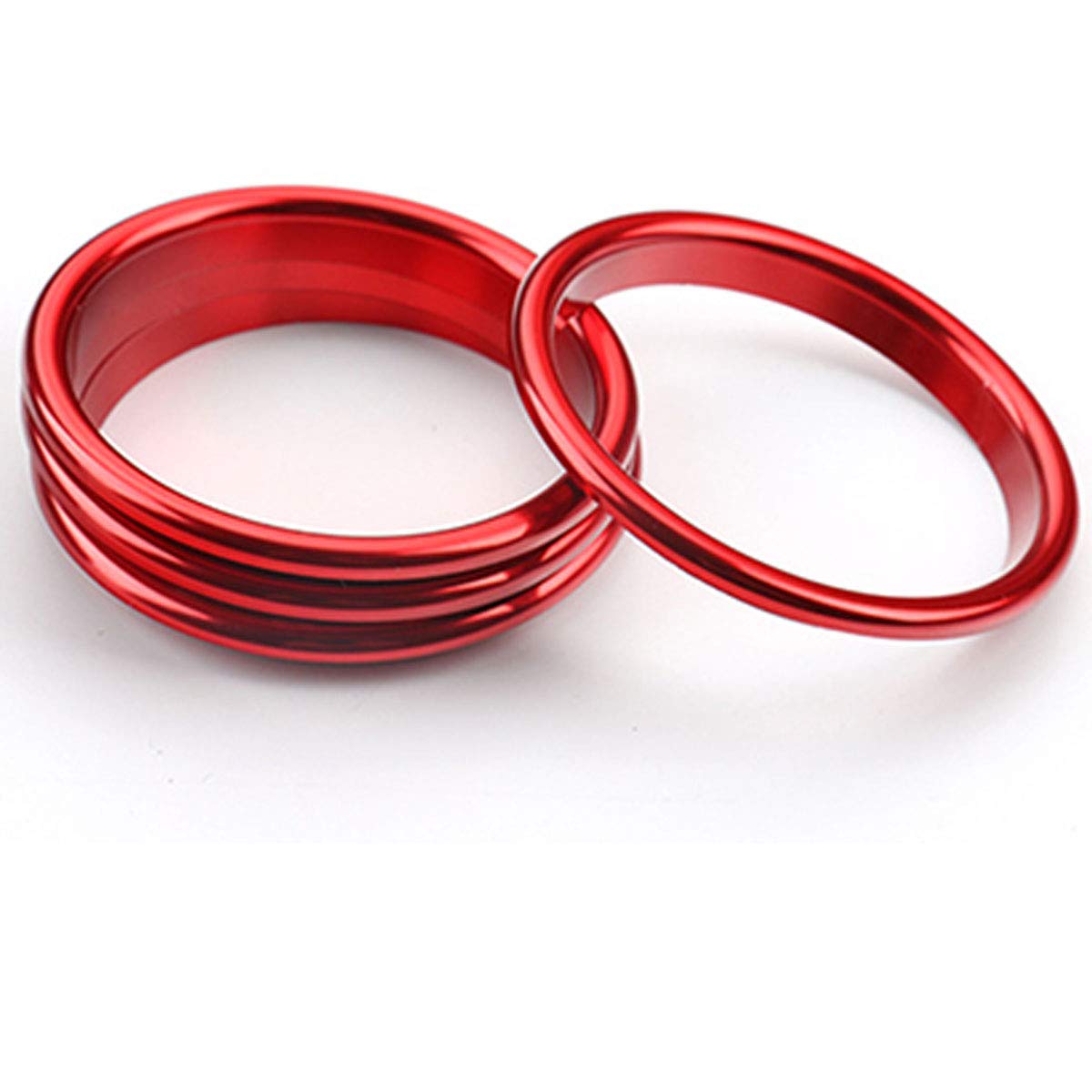 NewTH 4pcs Aluminum Alloy Air Condition Air Vent Outlet Ring Cover Trim Decoration Sticker For AUDI A3 S3 2013-2016/Q2 2017, Car-styling (RED, 65MM)