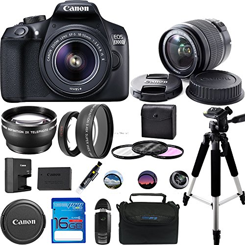 Canon-EOS-1300DCanon-EOS-Rebel-T6-DSLR-Camera-w-EF-S-18-55mm-f35-56-IS-II-Lens-Expo-Accessories-Bundle