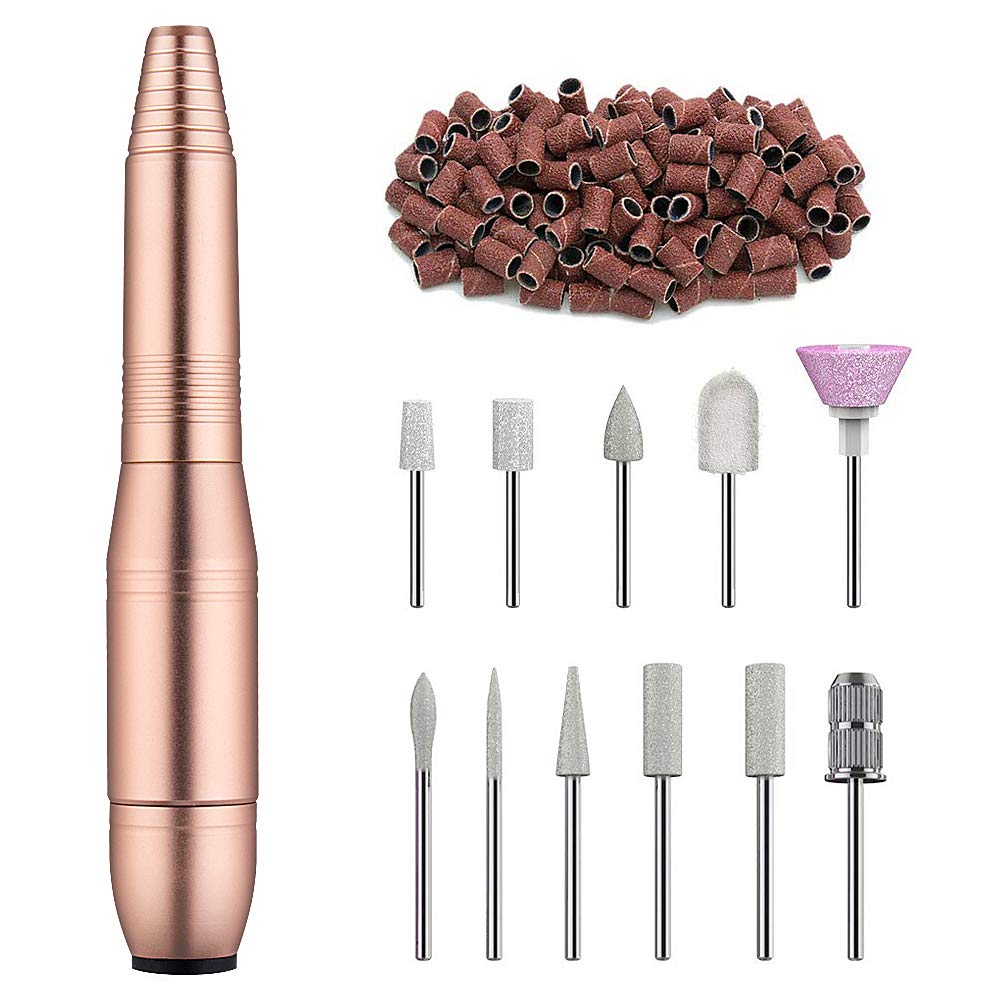 20000 RPM Nail Drill,Compact E file Electric Manicure Pedicure Polishing Acrylic Nail Drill for Home Use or Beauty Salon, Gold: Beauty