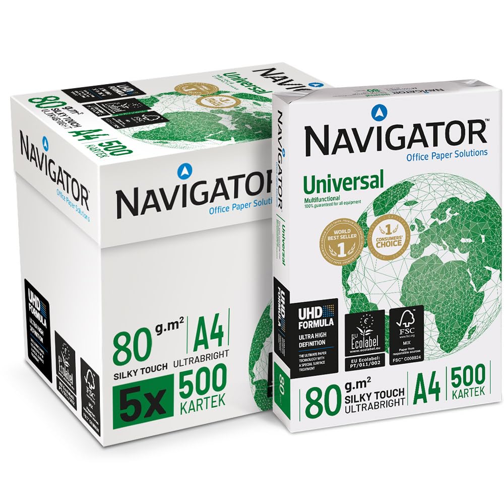 Navigator Universal A4 80gsm Paper - Box of 5 Reams (5x500 Sheets)