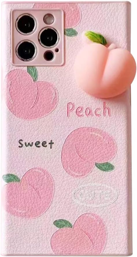 Decompression Finger Pinch Cute for iPhone 12?6.1 inch? Case Soft Squishy 3D Peach Fruit Protective Kawaii for Apple iPhone 12?6.1 inch? Case ([2 Style] Many Peaches, iPhone 12?6.1 inch?)