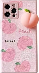Decompression Finger Pinch Cute for iPhone 12?6.1 inch? Case Soft Squishy 3D Peach Fruit Protective Kawaii for Apple iPhone 12?6.1 inch? Case ([2 Style] Many Peaches, iPhone 12?6.1 inch?)