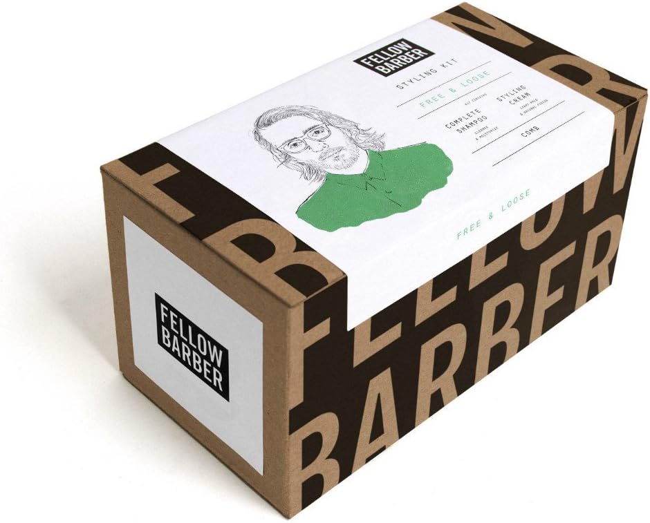 Fellow Barber Free & Loose Styling Kit (Contains: Complete Shampoo, Styling Cream, Comb)