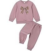 ESHOO Toddler Girl Clothes 2 Piece Leopard Outfits Long Sleeve Sweatshirt Pants Tracksuit Fall Winter Clothing Set 2-7T