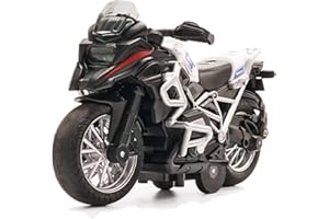 Gilumza Pull Back Motorcycle Toys with Music Lighting, Motorcycles Toy for Boys Kids Christmas Birthday Age 3 4 5 6 7 8 Year Old (White)