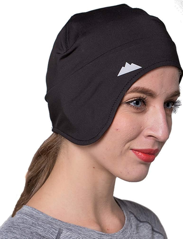 Tough Headwear Helmet Liner Skull Cap Beanie with Ear Covers - Ultimate Thermal Retention and Performance Moisture Wicking. Perfect for Running, Cycling, Skiing & Winter Sports. Fits Under Helmets: Clothing