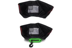 CORRBPEN 2PCS Winch Cover, Heavy Duty Waterproof Dust-Proof Winch Protection Cover, Ideal for Electric Winches 8500-17500 lbs for Jeep, ATV, Boat,Trailer,Sailboat etc,Indoor/Outdoor electric Winch Accessories.