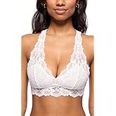 Mia Lace Bralette for Women, Unpadded and Unlined Wireless Bra, Perfect Racerback Everyday Lingerie