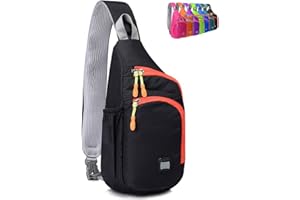 Peicees Small Sling Backpack Waterproof Unisex Shoulder Bag Chest Crossbody Daypack