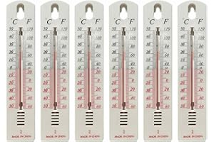 6-Pack Indoor Outdoor Thermometers - Wall Mount Temperature Gauge for Home, Office & Greenhouse | Easy-to-Read & | Weatherpro