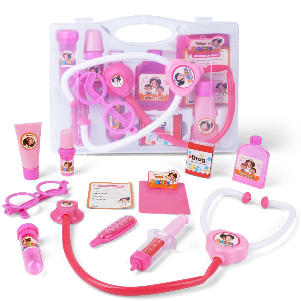 AMOSTING Doctor Kit Pretend & Play Medical Toys Set with Carry Case for