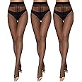 Yilanmy Toeless Sheer Tights 10D Open Toe Pantyhose for Women High Waist Tights Without Toes 3 Pairs