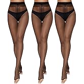 Yilanmy Toeless Pantyhose for Women 3 Pairs 10D Ultra Thin Sheer Tights Without Toes Open Toe Stockings for Sandals
