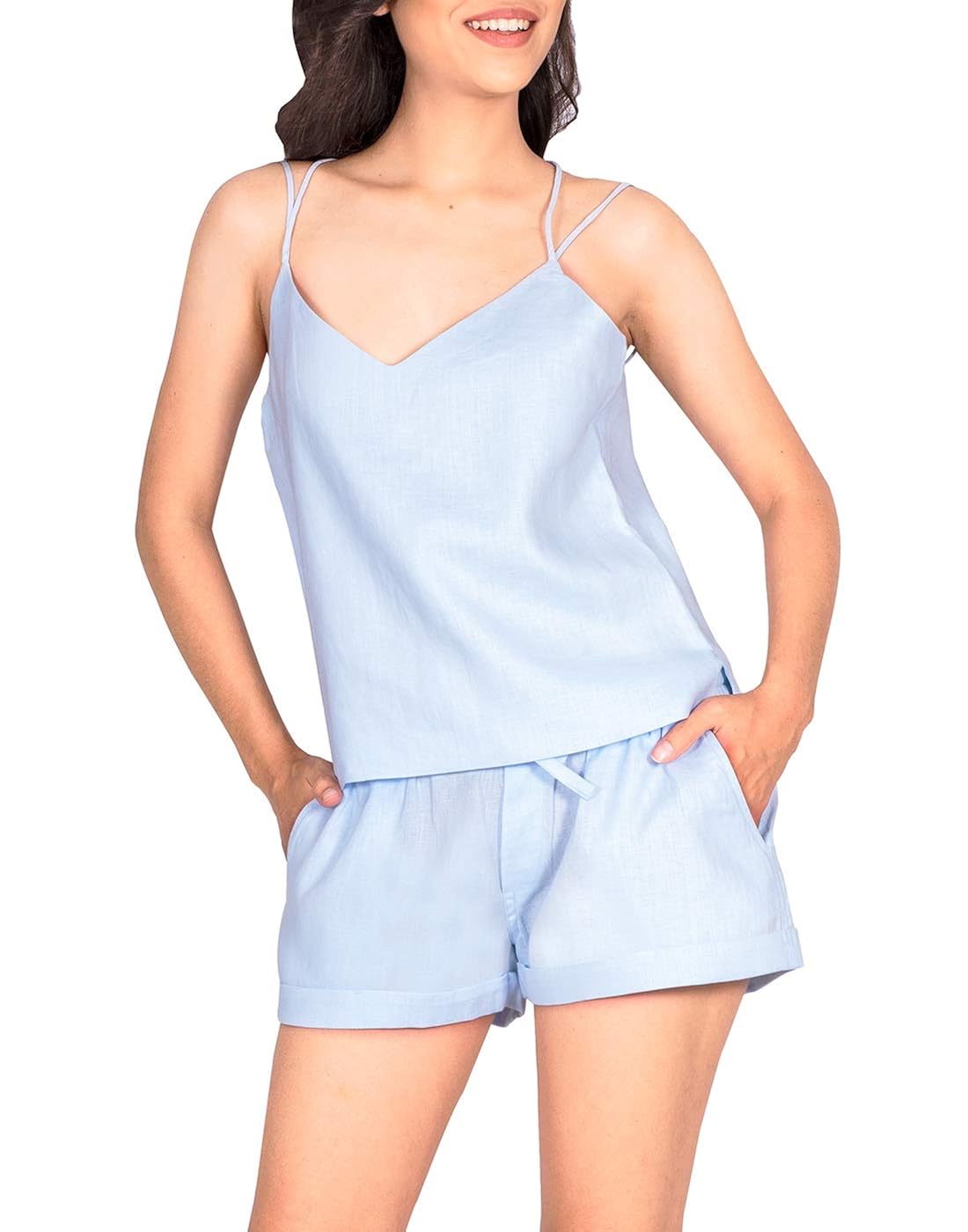 pyjama strappy top and shorts