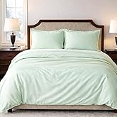 ArthCrafted 100% Eucalyptus Tencel Duvet Cover Queen, Luxury Cooling Comforter Cover Set 4 Corner Loops, 1 Oversized Hotel Duvet Cover, 2 Shams, Silky Soft, Lightweight (Sea Green, 3PC Queen)