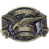 Longcreek Eagle Belt Buckle - American Flag Eagle Western Cowboy Belt Buckle