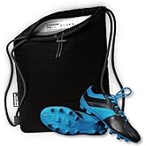 SmellWell Freshener Bag XL – Black | Shoe Bags for Travel, Golf Shoe Bag & Cleat Bag with Activated Bamboo Charcoal | Odor Eliminating & Moisture Absorbing Shoebag