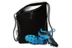 SmellWell Freshener Bag XL – Black | Shoe Bags for Travel, Golf Shoe Bag & Cleat Bag with Activated Bamboo Charcoal | Odor Eliminating & Moisture Absorbing Shoebag