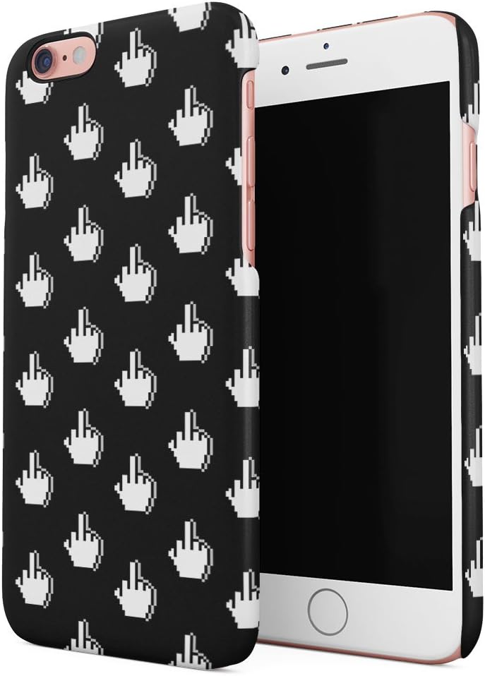 Middle Finger 8-Bit Pixel Pattern Black Hard Thin Plastic Phone Case Cover For iPhone 4 & iPhone 4s