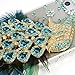 Mavis's Diary iPhone SE Case, iPhone 5S Case, iPhone 5 Case 3D Handmade Bling Crystal Luxury Blue Peacock with Fashion Feather Shiny Sparkly Cover & Colorful Dust Plug & Pen & Screen Protector