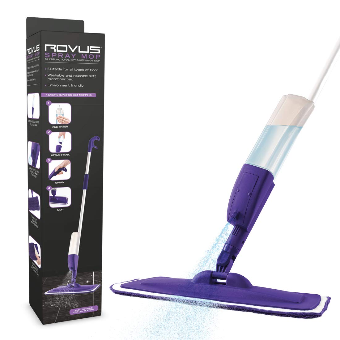 Rovus Spray Mop Water Spraying Floor Cleaner Integrated 350ml