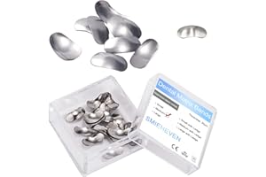 Smileheven 50Pcs Dental Matrix Bands 35μm Soft Metal Sectional Contoured Tooth Interproximal Matrices System Kit for Filling and Restoration of Anterior and Posterior Teeth (Medium)