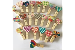 10pcs Mini Wooden Clips Love Heart Clothespin Craft Clips DIY Photo Cards Peg Paper Postcard Craft DIY Clips Office Supplies 