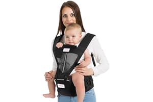 AtoBaby 4-in-1 Baby Carrier with Hip Seat Lumbar Support,One Size Fits All Newborn to Toddler(8-55 lbs) - Cool Air Mesh & Lightweight,Adjustable and Easy to Wear for Outdoor
