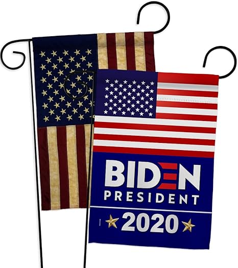 Amazon Com Joe Biden Flag 2020 Garden Pack Patriotic Vote President Election United State American House Decoration Banner Small Yard Gift Double Sided Thick Fabric W Usa Vintage Applique Flag Garden