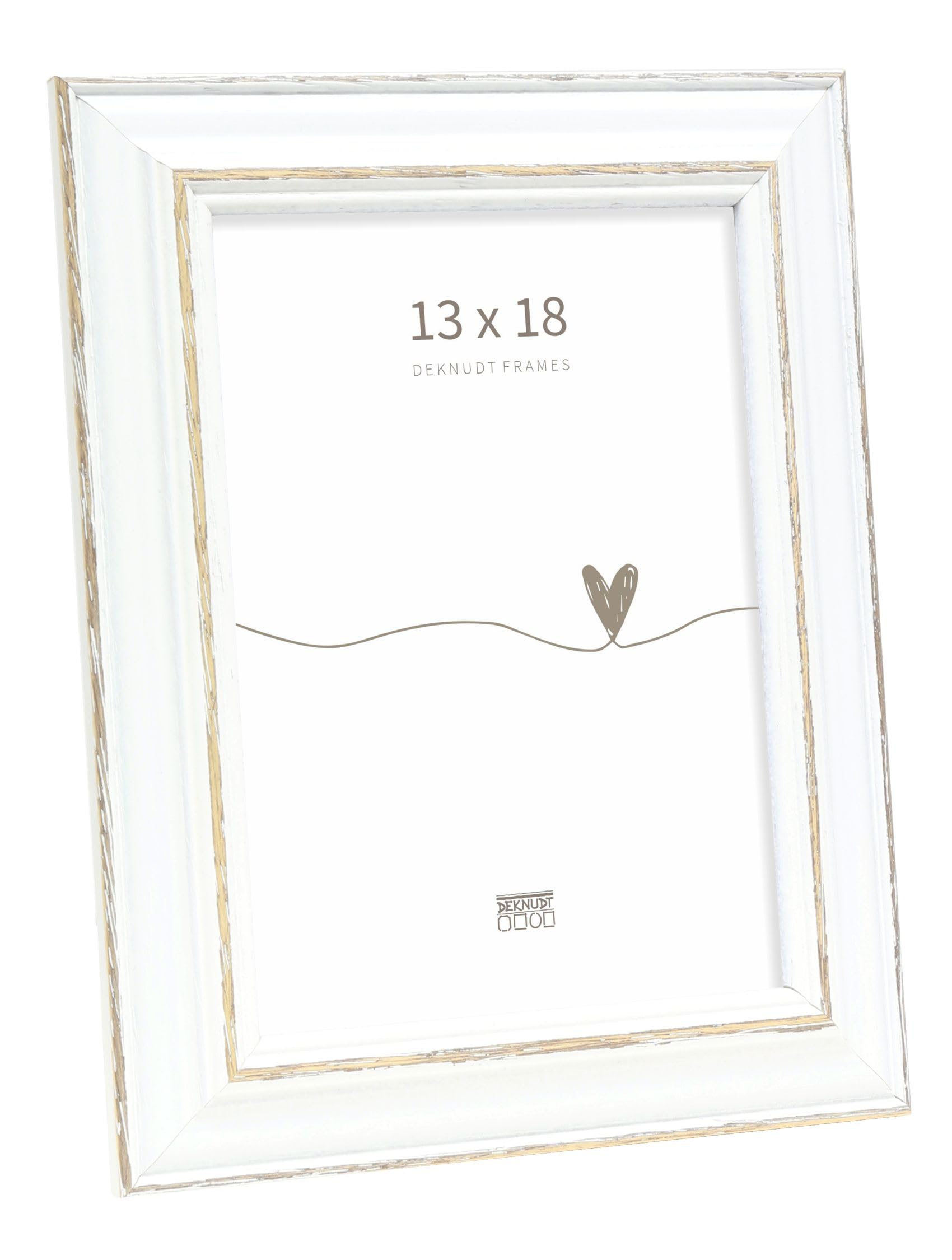 Deknudt Frames Basic,13x18 weiss mit Schwarz,Holz