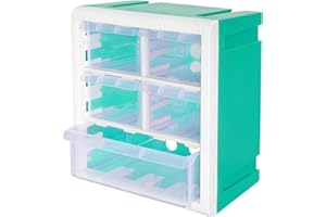 Aerkaa Crafts Storage Cabinet with 5 Drawers, Cyan