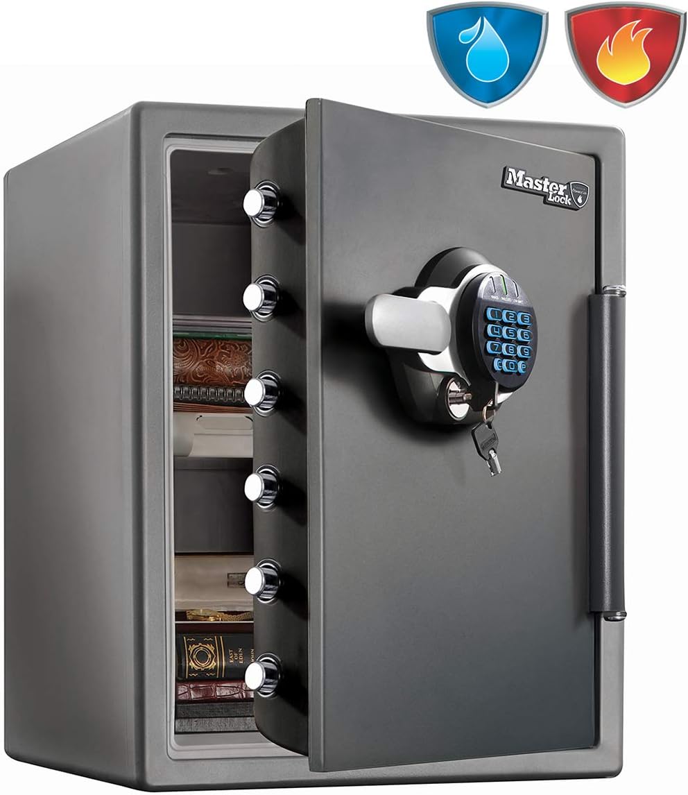 Master Lock Caja Fuerte de Seguridad [Ignifuga y Resistente al Agua] [llave y Combinación Digital] [XXlarge 56,6L] LTW205GYC, óptimo para A4 Documentos, Soportes Ddigitales, Joyas, Ordenador Portátil: Amazon.es: Bricolaje y herramientas