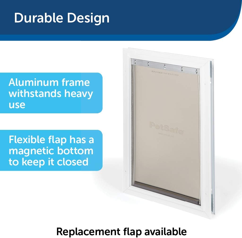 PetSafe Freedom Aluminum Dog and Cat Door - Durable Frame - Large Pets, PPA00-10861, White : Pet Safe Aluminum Large Door : Pet Supplies