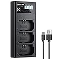 K&F CONCEPT NP-FZ100 Battery Charger with LCD Display, 3-Slot Charger Compatible with Sony ZV-E1, ZV-E10ii, FX30, FX3, A7III,