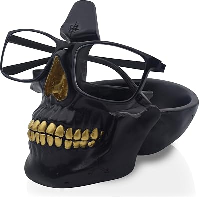 VIPbuy Skull Glasses Holder Stand Novelty Eyeglass Rack with Storage Tray
