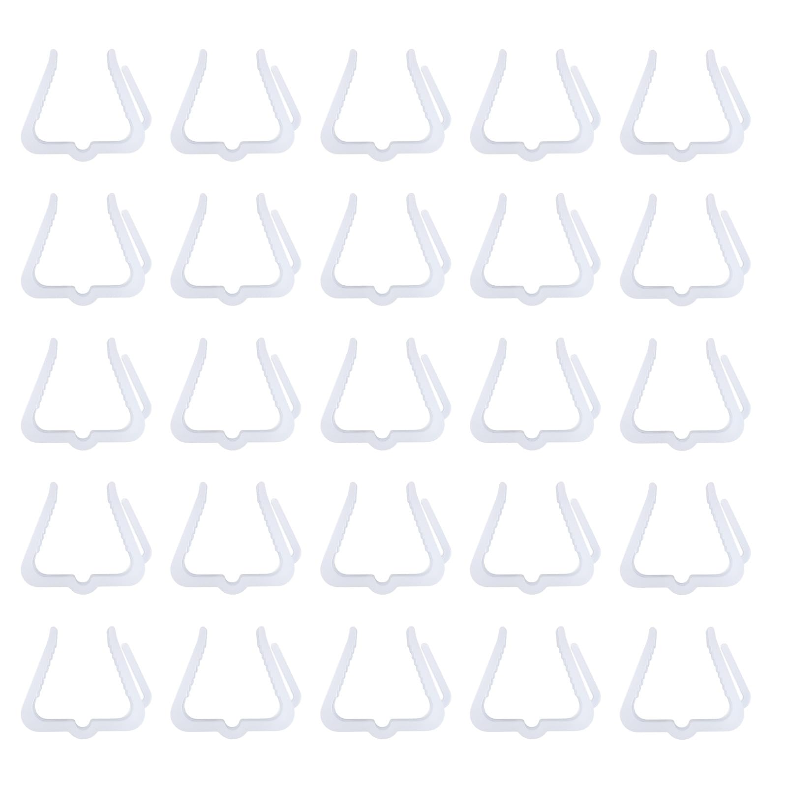 INCREWAY Plastic Christmas Light Hanger Clips, 50PCS Fascia Board Clips Hooks Deck Light Clips for Party Christmas Decoration Roof Gutter Fence Eave, White